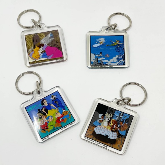 Vintage Accessories - Vintage Disney Keychains Lot Acrylic Retro 90s